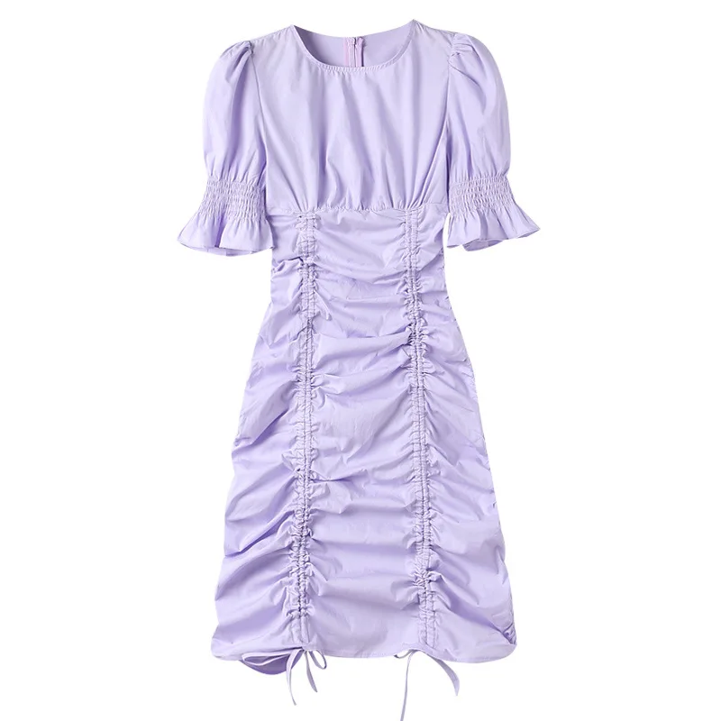 

Dress Korean Fashion Personalized Pleated Dress 2021 Summer New Pure High Waist Slim Skirt