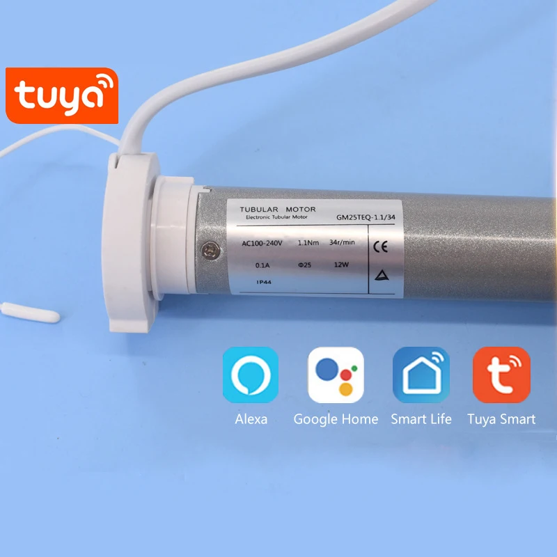 Tuya 25TEQ 1.1N WIFI Tubular Motor for Rolling/Sun Blinds,RF433 remote control,for 38mm tube voice control by alexa google  home