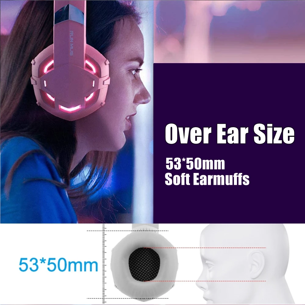 Розовые наушники с кошачьими ушками для девочек игровые микрофоном ПК PS4 Playstation 5