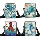 Забавная женская сумка-мессенджер, маленькая сумочка на плечо в виде черепахи, медузы, студенческие сумки через плечо, школьный портфель для книг