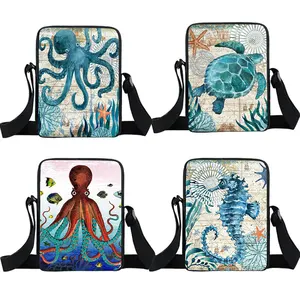 Забавная женская сумка-мессенджер, маленькая сумочка на плечо в виде черепахи, медузы, студенческие сумки через плечо, школьный портфель для книг