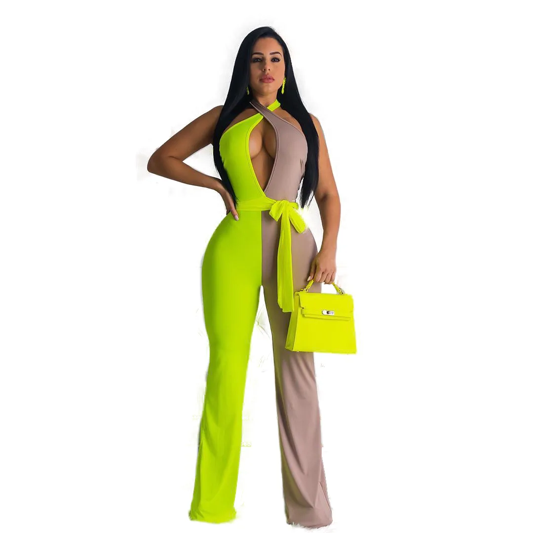 

Bath Exit Beach Women Bathroom Outings Tunics Cover Up 2021 Summer Wear Sleeveless Color Jumpsuit Print Polyester Sierra Surfer