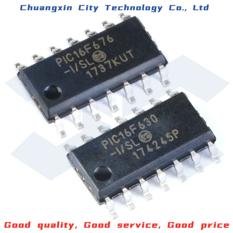 

10PCS 100% New&Original SMD PIC16F630-I/SL PIC16F676-I/SL SOP14 8-bit flash microcontroller IC