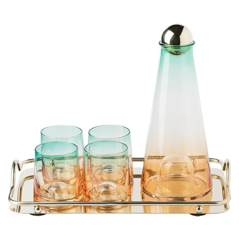 

Heat Resistant High Boron Silicon Glass Teapot Set With Stainless Steel Tray Cups For Fruit Juice Coffee Tea Pot Flower Kettle