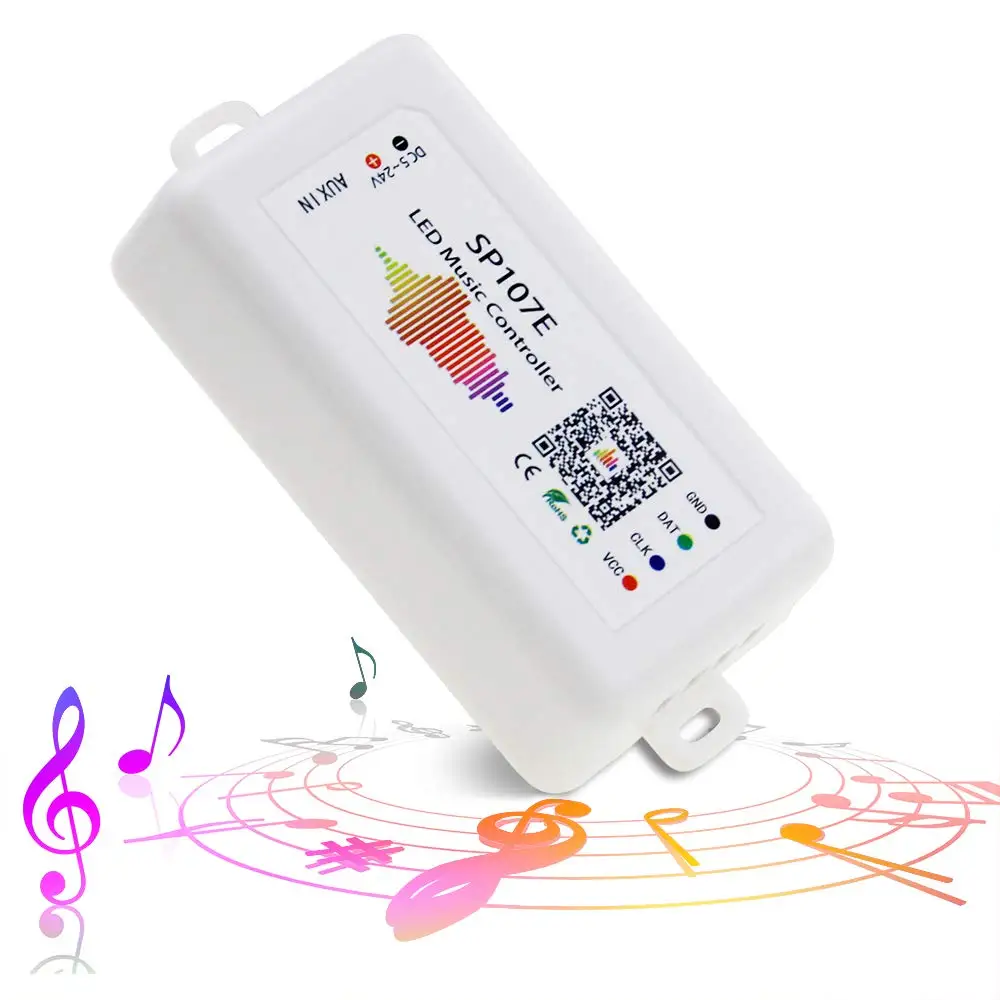 SP107E DC 5V-24V Bluetooth Music LED Controller full color RGB SPI Control by phone APP for 2812 2811 1903 Strip Light Tape | Лампы и