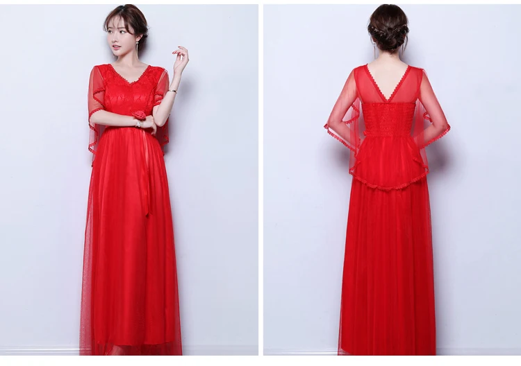 Бордовые Платья для подружки невесты с v образным вырезом без рукавов красные