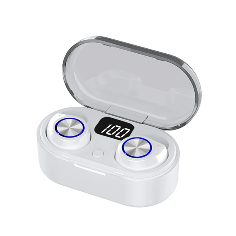white DAG TW80 беспроводные наушники Bluetooth 5,0 наушники бас HiFi Steroe наушники TWS мини наушники с микрофоном+ светодиодный дисплей зарядка - Цвет: white