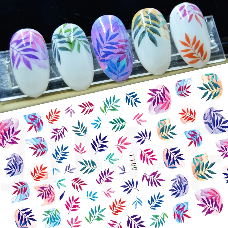 

Florals Leafs Nails Art Manicure Back Glue Decal Decorations Design Nail Sticker For Nails Tips Beauty