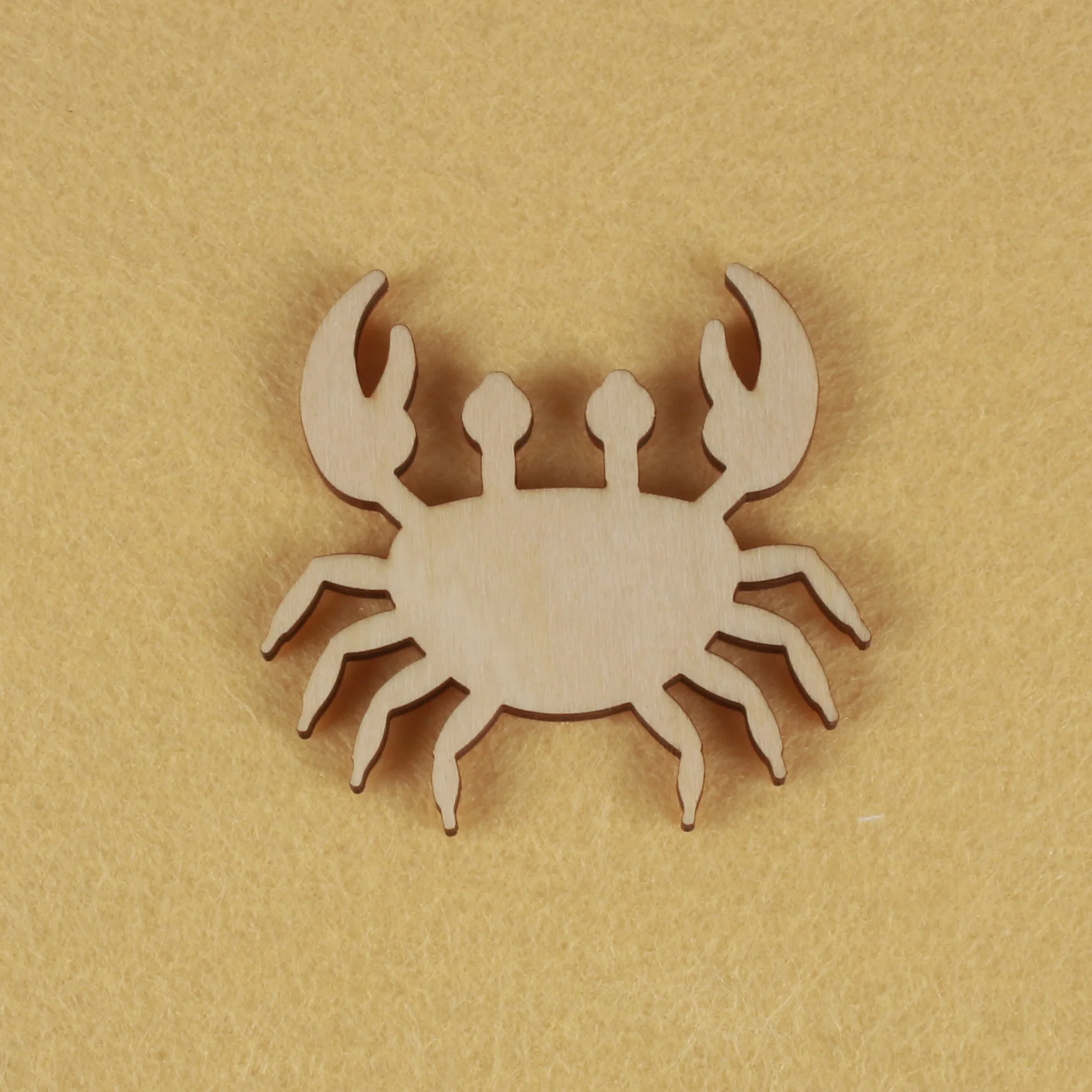 Crab shape, mascot laser cut, Christmas decorations, silhouette, blank unpainted, 25 pieces, wooden shape (0414)