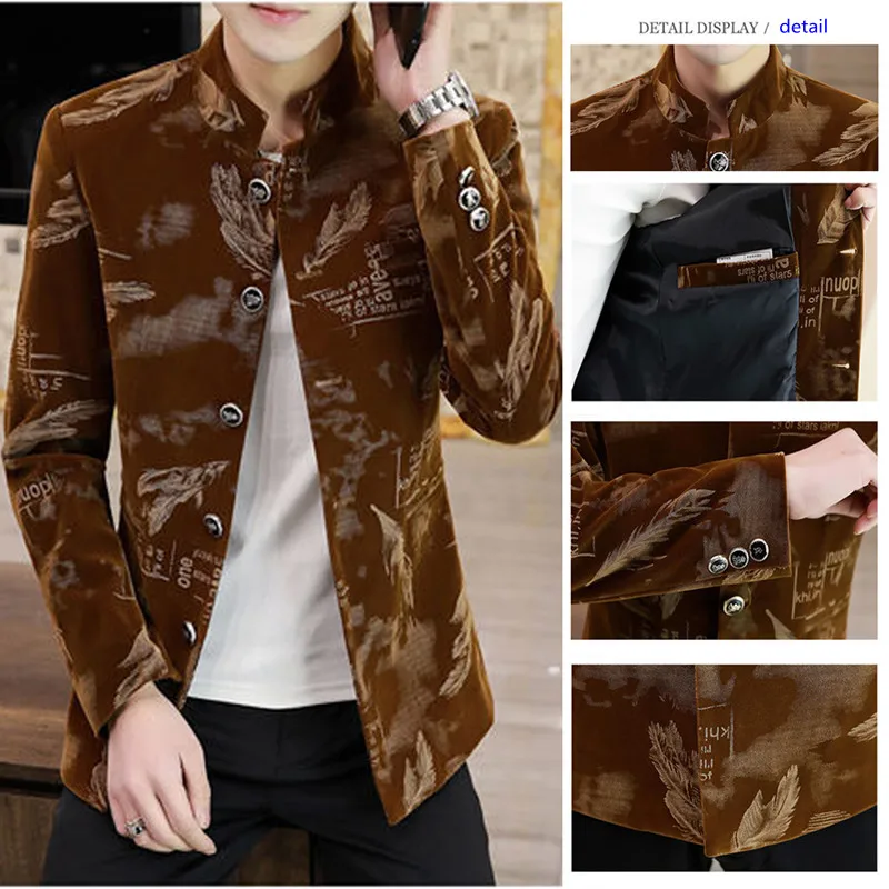 

Мужская куртка, Новинка весна-осень 2021, молодежная модная облегающая стройнящая джинсовая куртка с воротником-стойкой и длинными рукавами