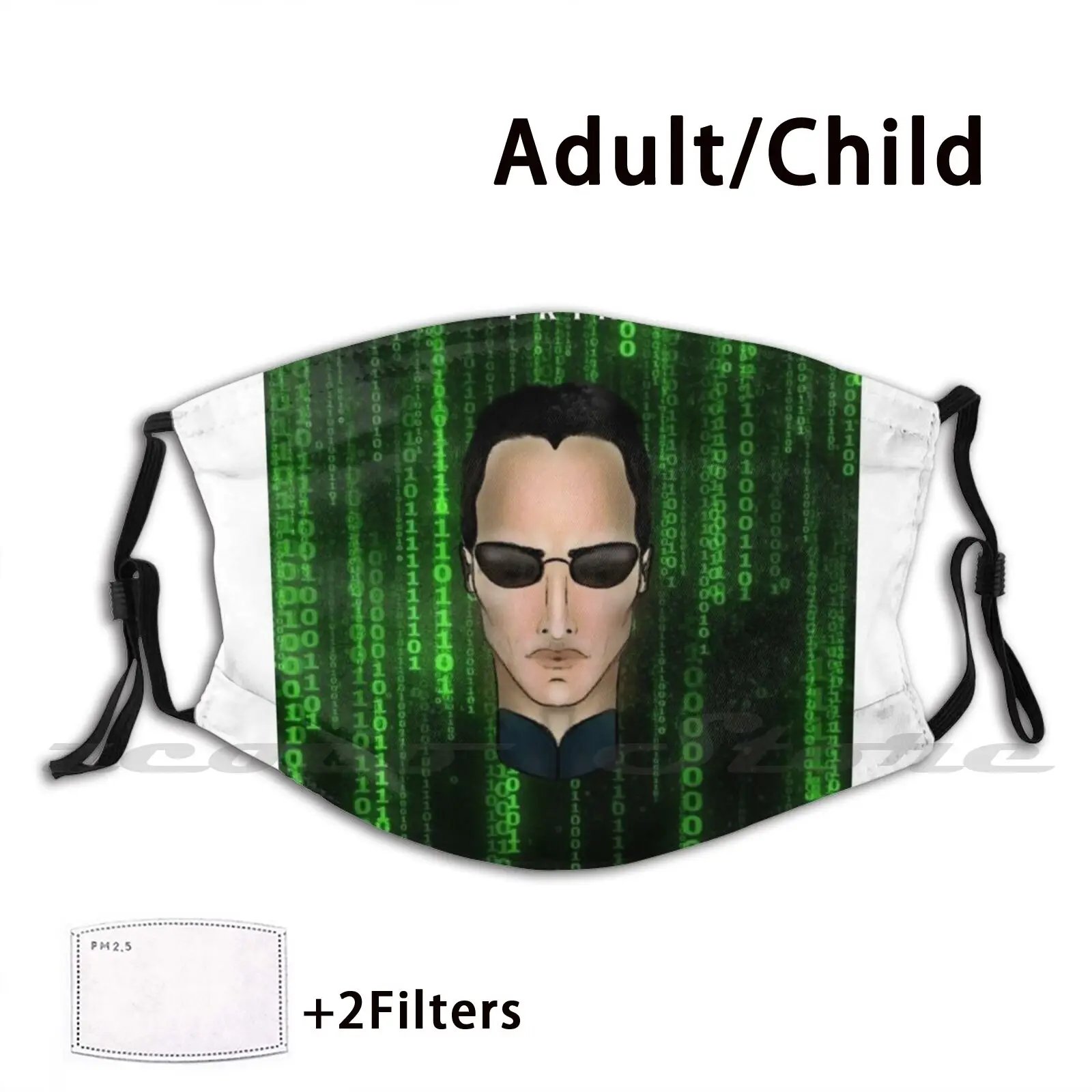 Маска Neo To My Matrix для взрослых и детей моющаяся фильтр Pm2.5 логотип креативность Нео