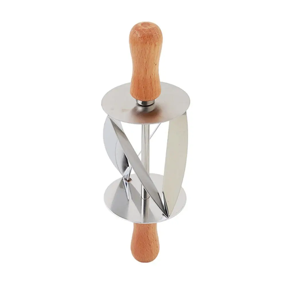 

Stainless Steel Rolling Cutter for Croissant Bread Making Wheel Dough Pastry Knife Wooden Handle baking Kitchen Knife