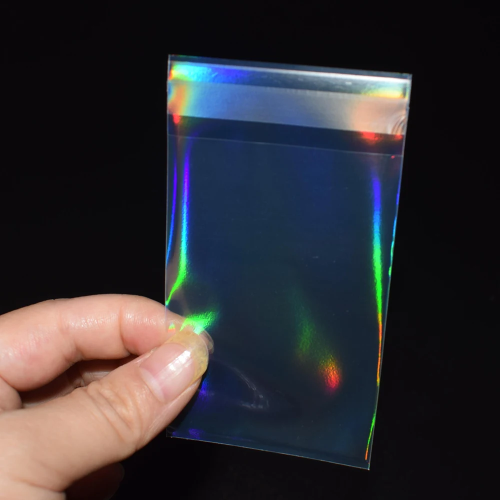 200pcs 57x87mm Rainbow Foil Transparent Laser Clear Sleeves Korea Idol Photo Holographic Protector Trading Cards Shield Cover | Спорт и