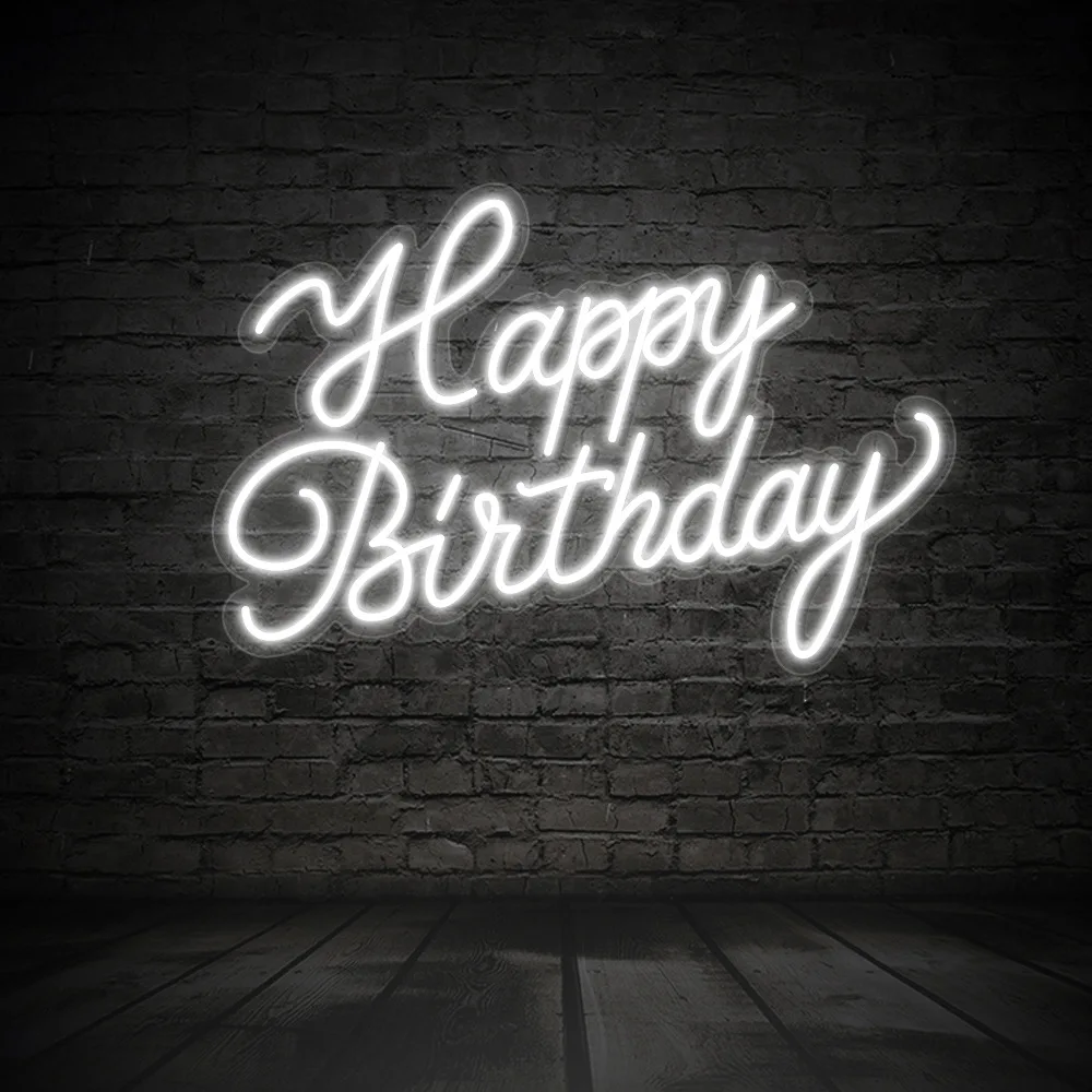 Пользовательские СВЕТОДИОДНАЯ вывеска с днем рождения 3D Led Flex прозрачного