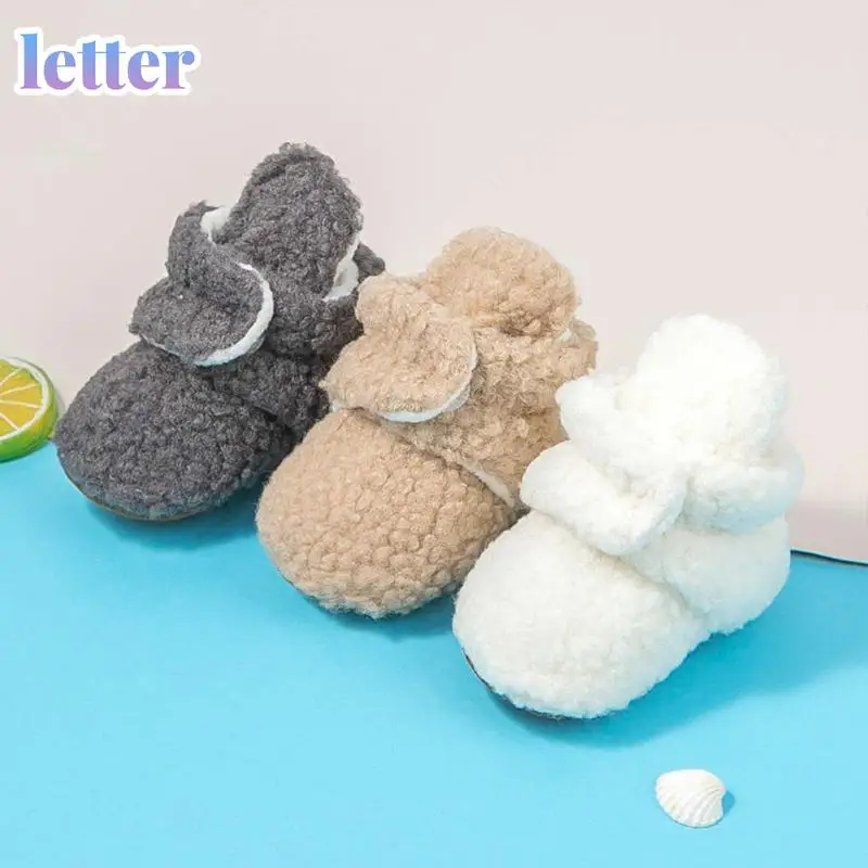 

Baby Socks Winter Baby Boy Girl Booties Fluff Soft Toddler Shoes First Walkers Anti-slip Warm Newborn Infant Crib Shoes Moccasin