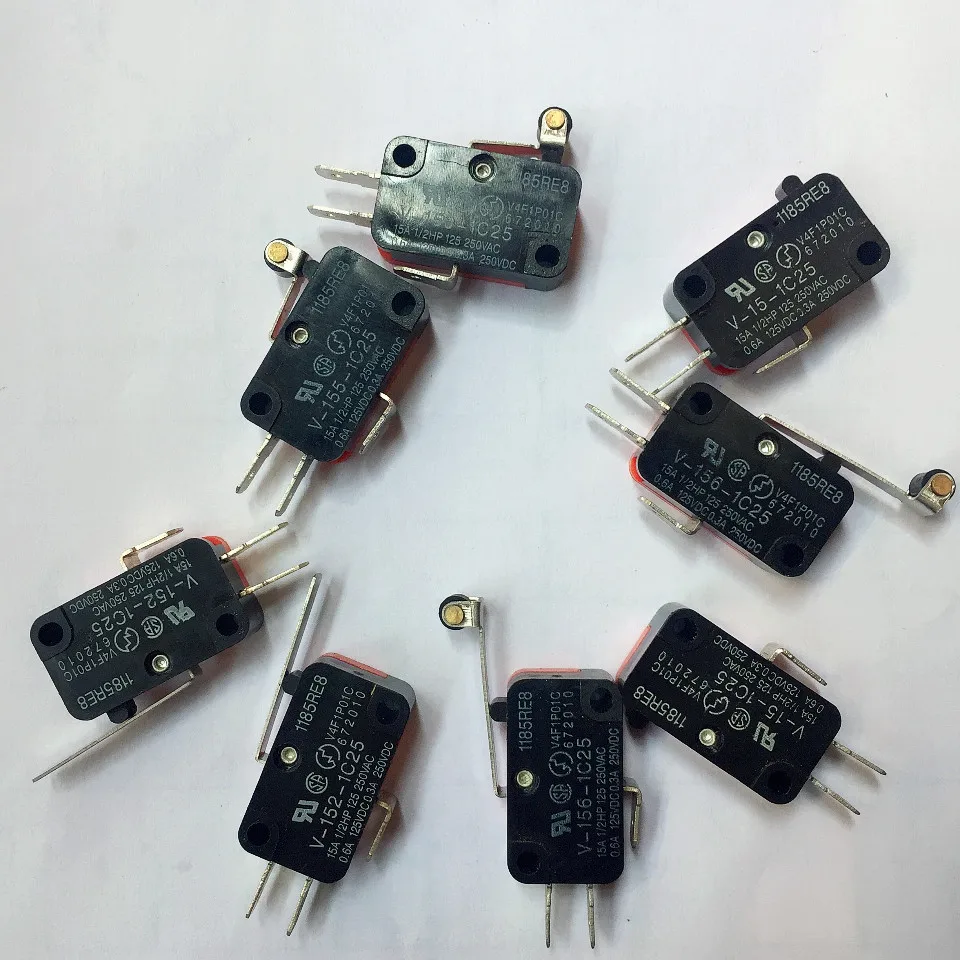 5/10 шт. Мгновенный Micro Концевой выключатель V 152 1C25/V 155 156 15 1C25 15A в