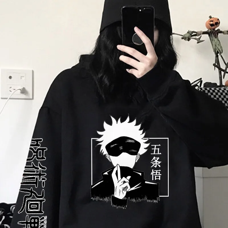 

Jujutsu Kaisen Hoodie Hip Hop Anime Pullovers Tops Loose Long Sleeves Autumn Women Men Cloth Unisex Fall