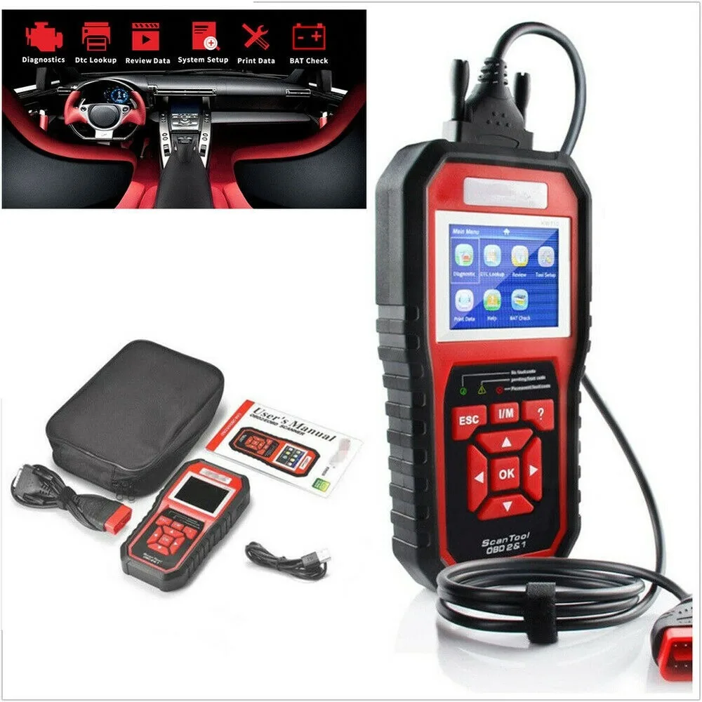 Автомобильный диагностический сканер KW850 OBD2 EOBD CAN считыватель кодов