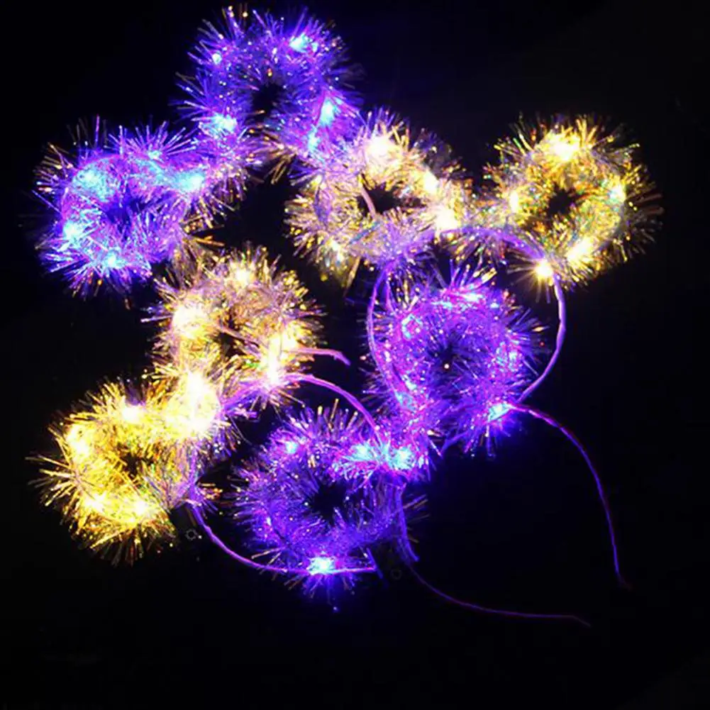 Ободок для волос со светодиодной подсветильник кой светящийся обруч с блестками