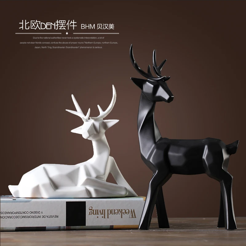 

ceramic couples deer lovers home decor crafts room decoration vintage ornament porcelain animal figurines wedding decorations