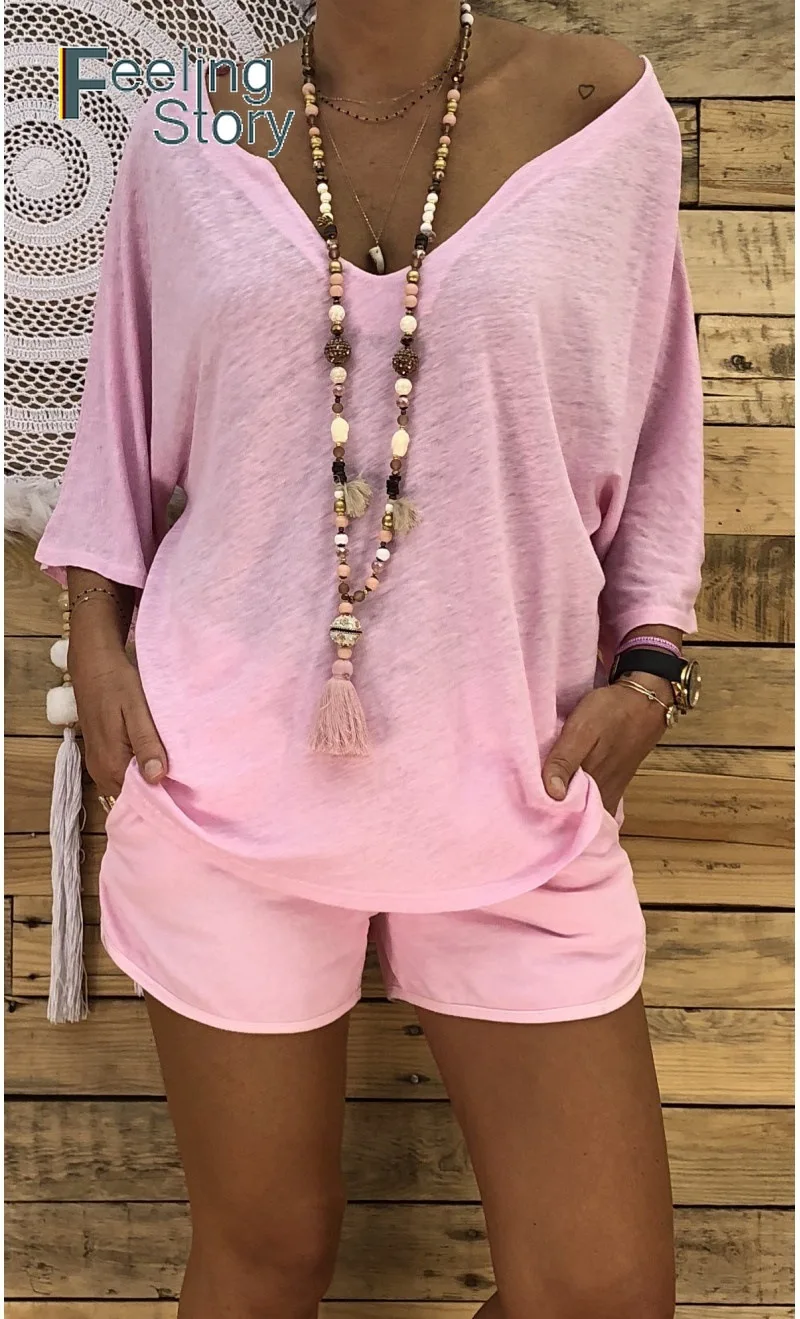 Глубокий V шеи 5X плюс Размеры Boho женские синие топы и блузки элегантный основной