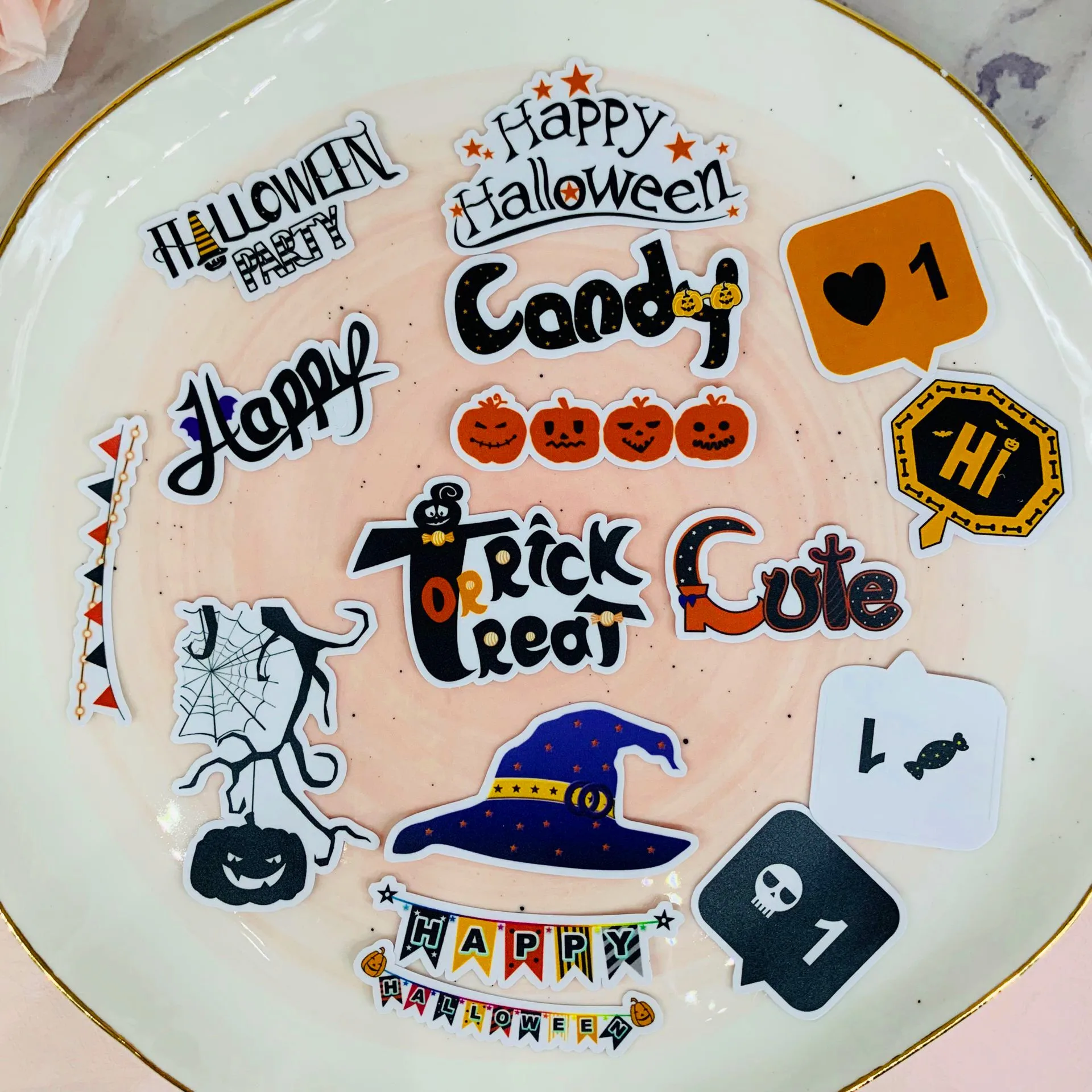 Новинка 31 шт./компл. винтажная наклейка в виде тыквы для Хэллоуина с милыми