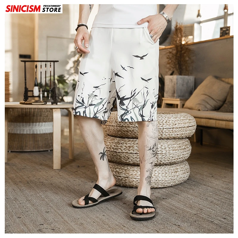 Sinicism Store мужские повседневные шорты с принтом в винтажном стиле 2020 Мужские