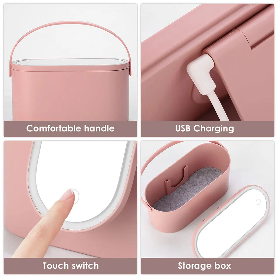 GT органайзер для макияжа светодиодный светильник зеркало с сенсорным экраном