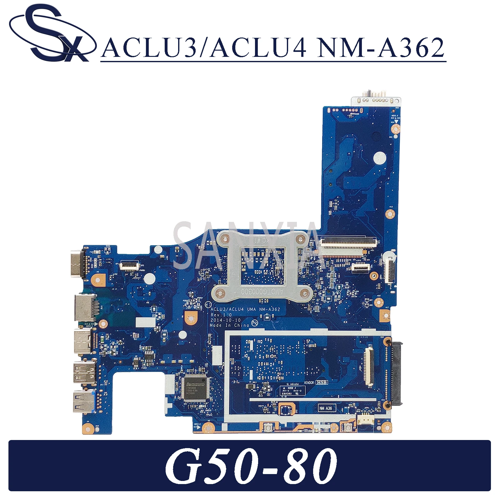 KEFU ACLU3/ACLU4 NM-A362 материнская плата для ноутбука Lenovo G50-80 (15 дюймов) G50-70 оригинальная