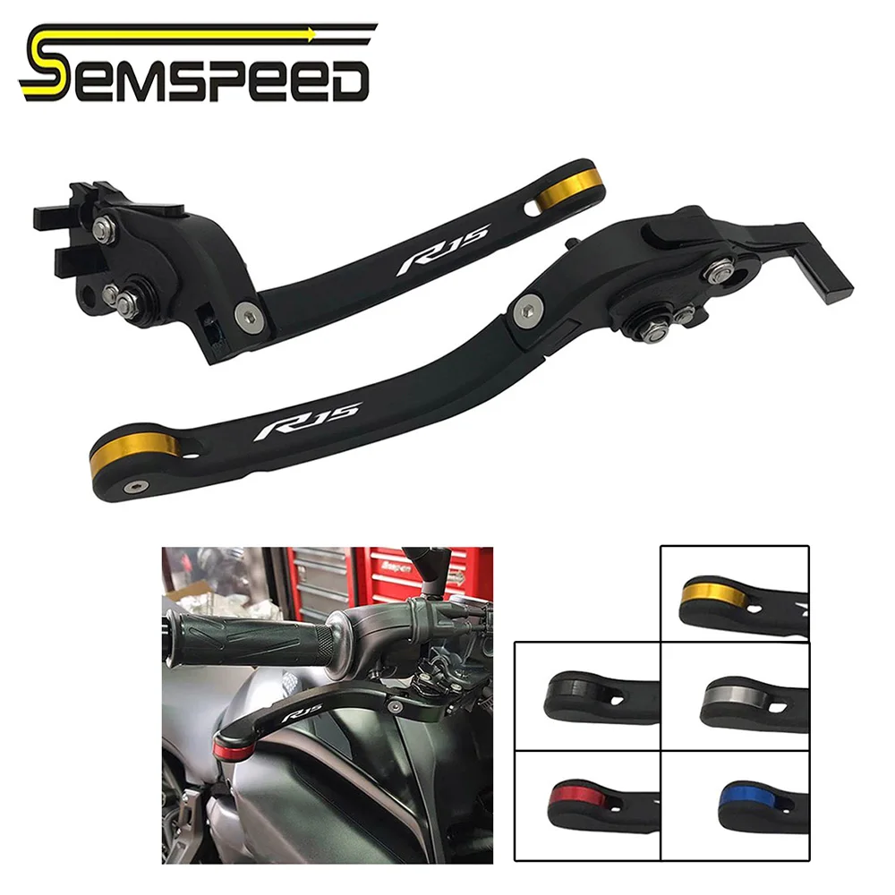 SEMSPEED Мотоцикл с ЧПУ R15 Логотип Новый складной тормоз сцепления ручки для YAMAHA YZF R 15