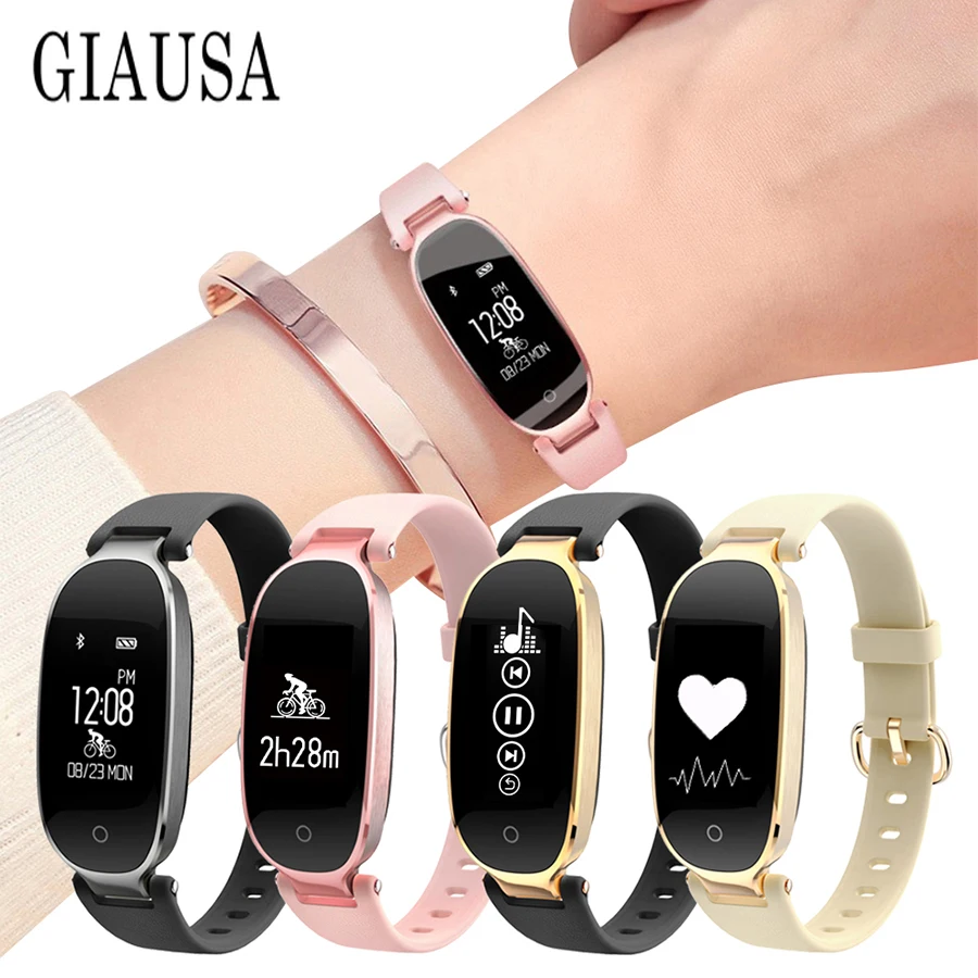 Модные часы Smart Watch Для женщин IP67 Водонепроницаемый монитор сердечного ритма