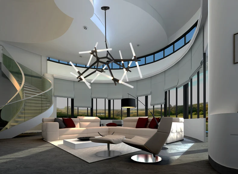 

Villa tree branch lamp Post modern designer Nordic led chandelier tree fork restaurant chandelier villa tree fork Chandelier