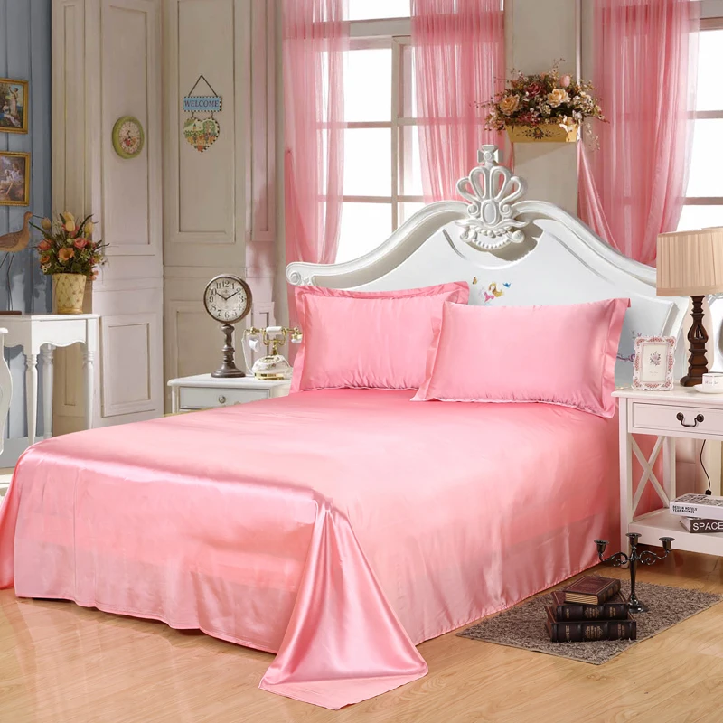 Роскошная атласная плоская простыня для взрослых твердая Защитная матраса