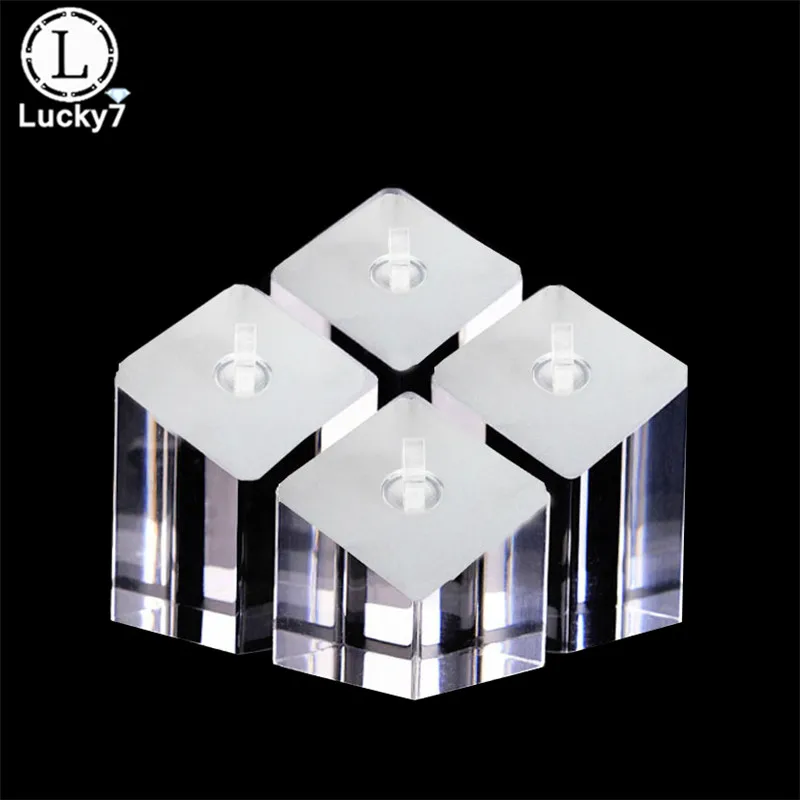 4 шт./компл. акриловый прозрачный серьги кольцо для ключей брелок Дисплей стенд