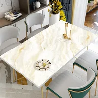Pu Marbling Table Cloth Flexible Tablecloth Liquid Film Oilcloth for Table Anti-skip Floor Mat Table Protector Cover Leather Pad
