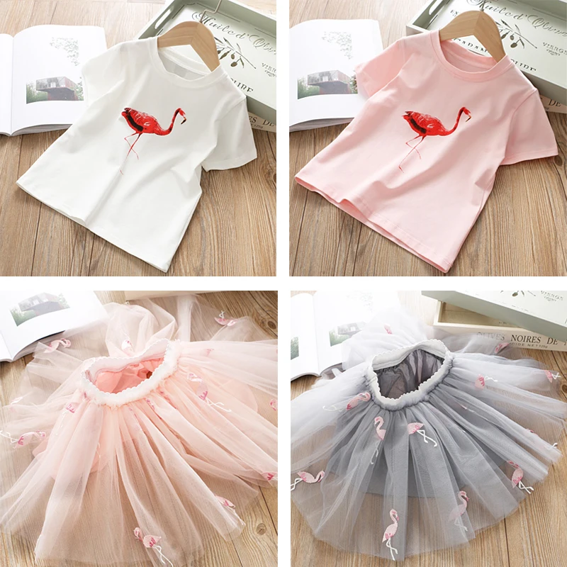 Комплект детской одежды IYEAL для маленьких девочек летняя футболка с коротким