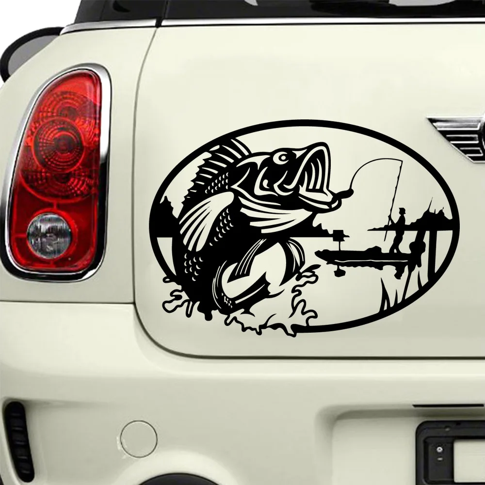 

Hot Fishing Car Sticker Fashion Cartoon Car Sticker Window Decoration Personality Vinyl Decals
