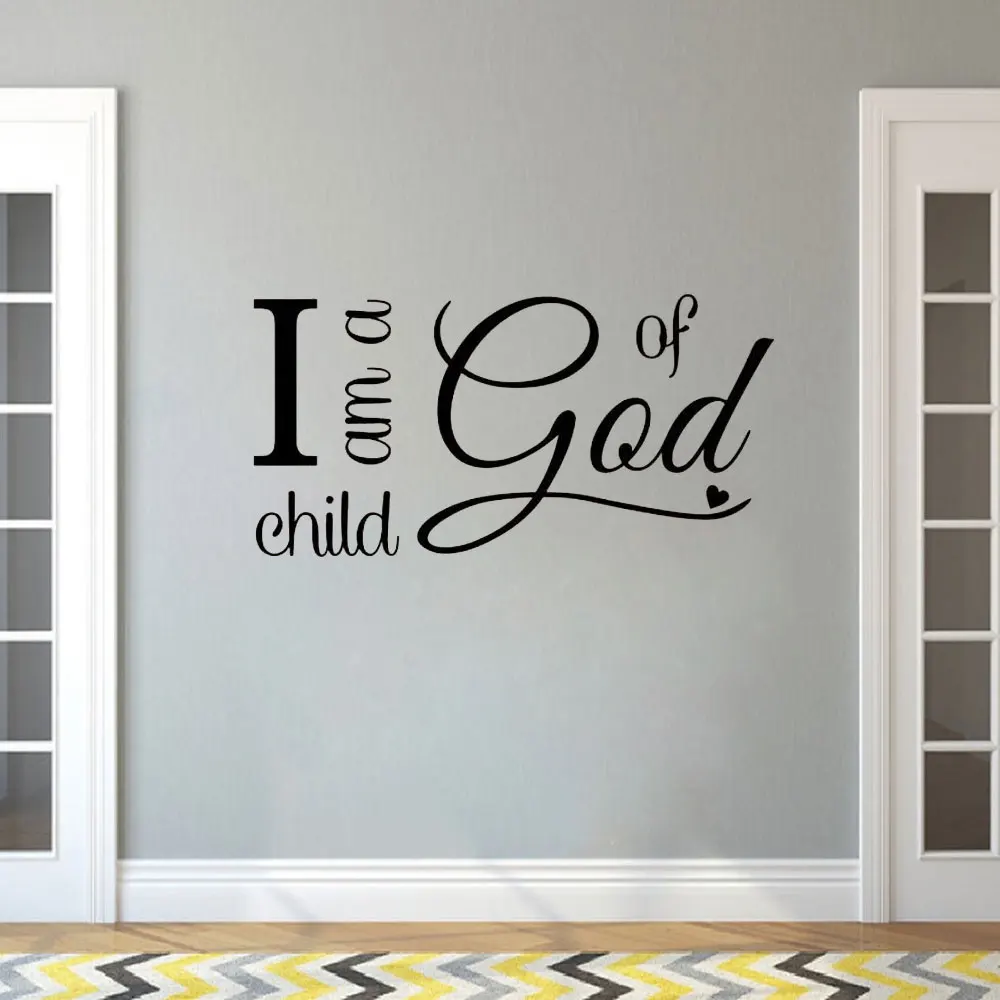 

Виниловая Съемная Настенная Наклейка «I Am A Child Of God» с цитатами, наклейка на стену, украшение для гостиной, настенная бумага CX191