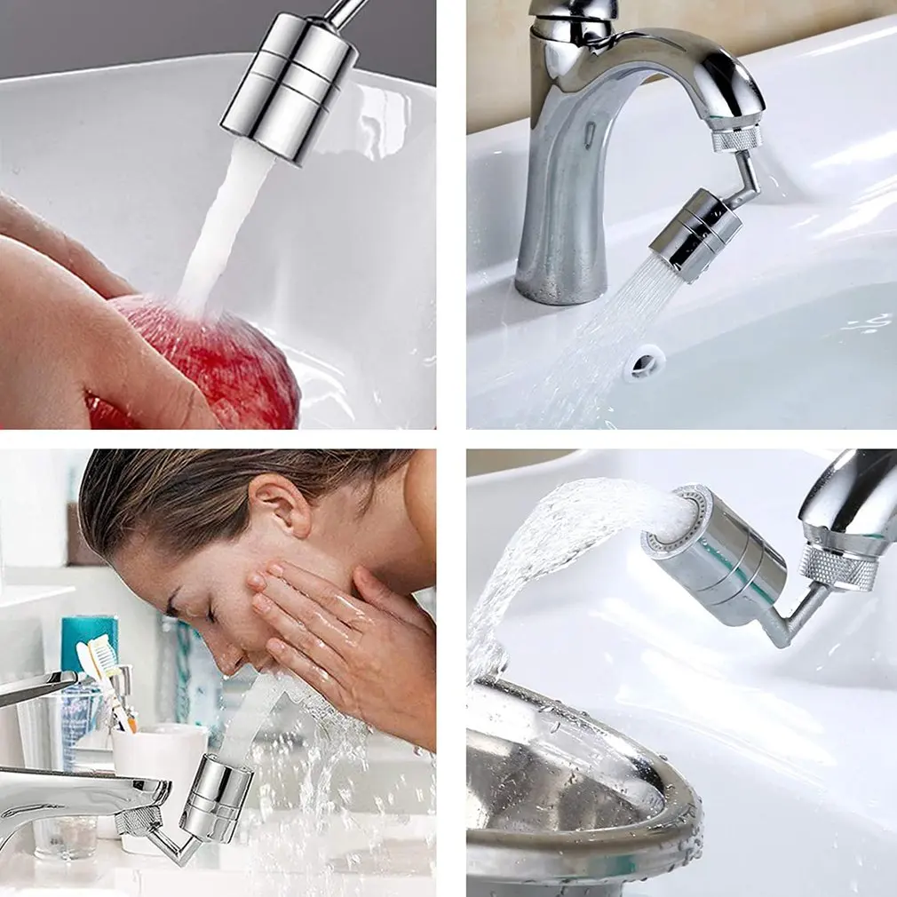 

720 Degree Splash Filter Faucet Rotating Double Outlet External Teeth Faucet Aerator Faucet Extender Aerator