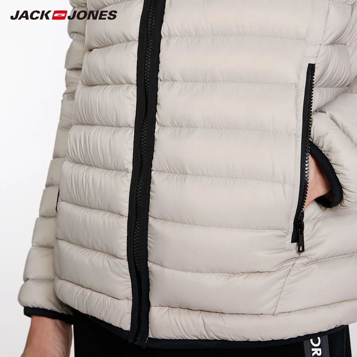 JackJones мужское однотонное Спортивное зимнее теплое пуховое пальто с капюшоном |