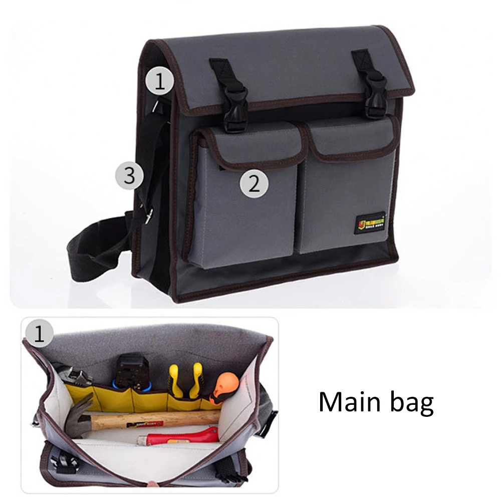 

Multifunctional Single Shoulder Bag Hardware Electrician Toolkit Tool Bag Waterproof Wear-resistant Oxford Cloth belt bag