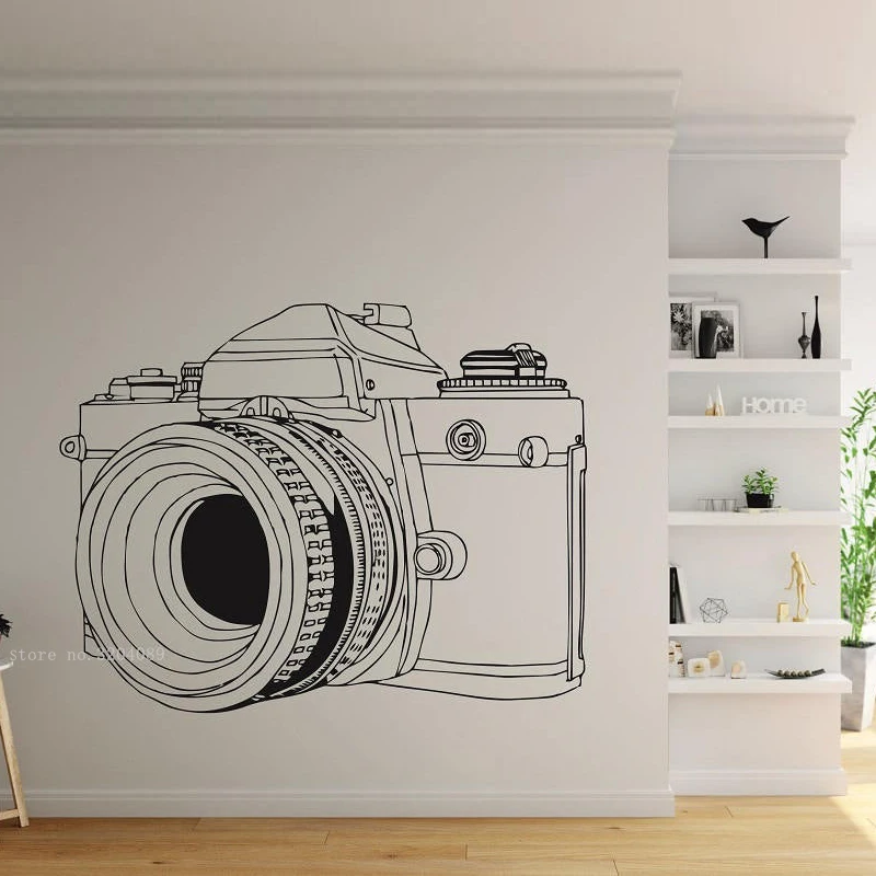 Зеркальная фотокамера Настенная Наклейка необычная фотография хобби наклейка