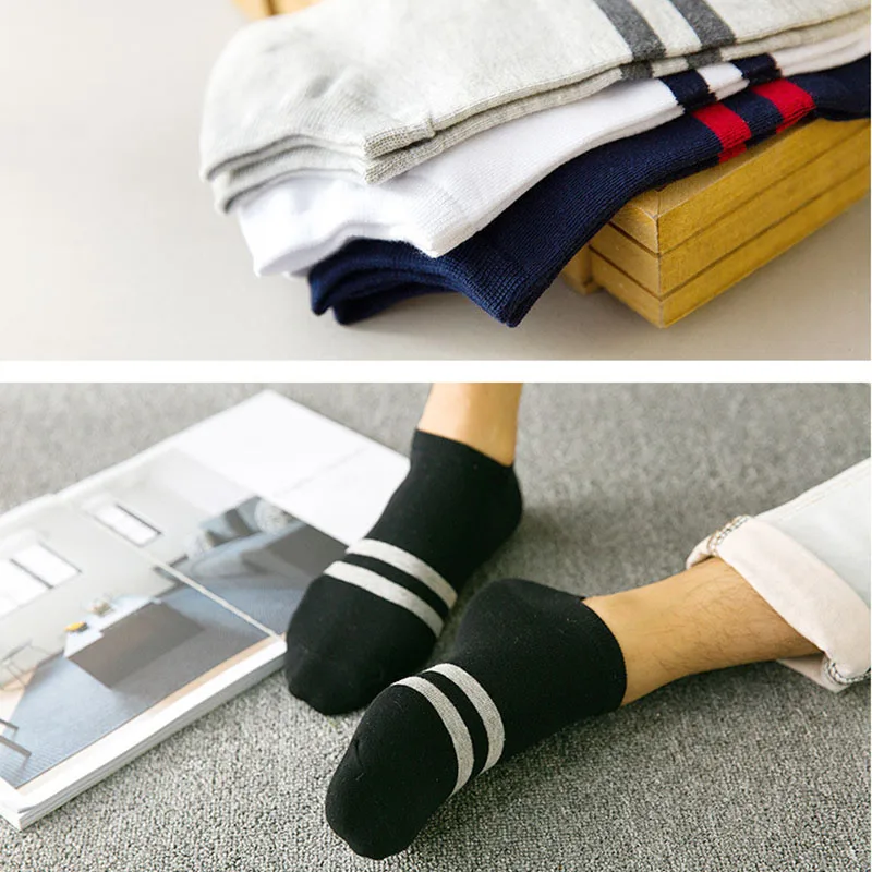 

10 Pairs Women Men Socks Stripe Cotton Short Ankle Breathable For Sports Running THJ99