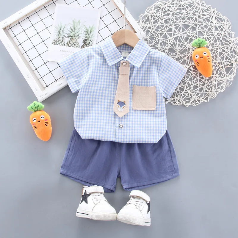 

Cute Infants Boys Clothing Sets Cotton Short Sleeve Baby Tops + Shorts 2Pcs Newborn Cartoon Clothes Set Kids Tracksuit