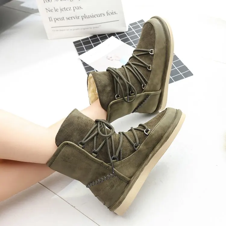 Женские ботинки модные зимние женские замшевые ботильоны botas mujer с плюшевой