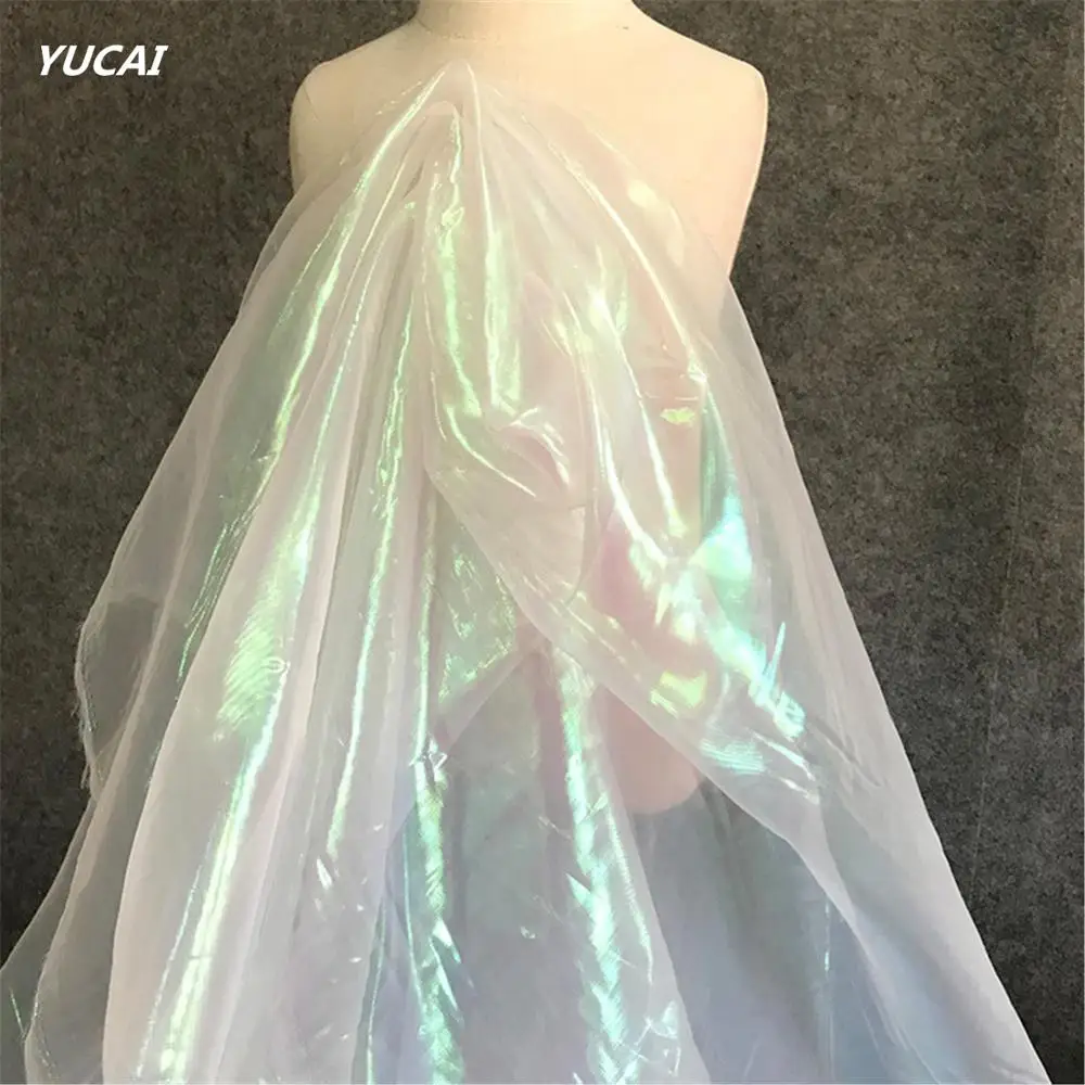 50*140CM Tulle Fabric Pearl pink with seven color illusion organza Cloth Dress Background Curtain DIY | Дом и сад