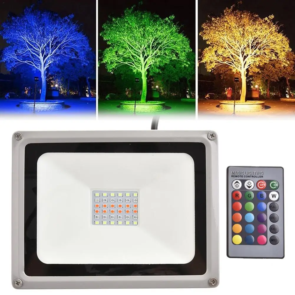 

2Pcs /sets RGB LED Flood Lights,16 Colors 4 Modes Dimmable Stage Lighting, Color Changing Outdoor Spotlight With Remote Control