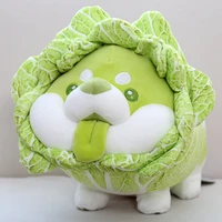 22 55cm cute japanese vegetable dog soft plush toy shiba inu cabbage dog husky plush toys kawaii pillow stuffed animal baby gift