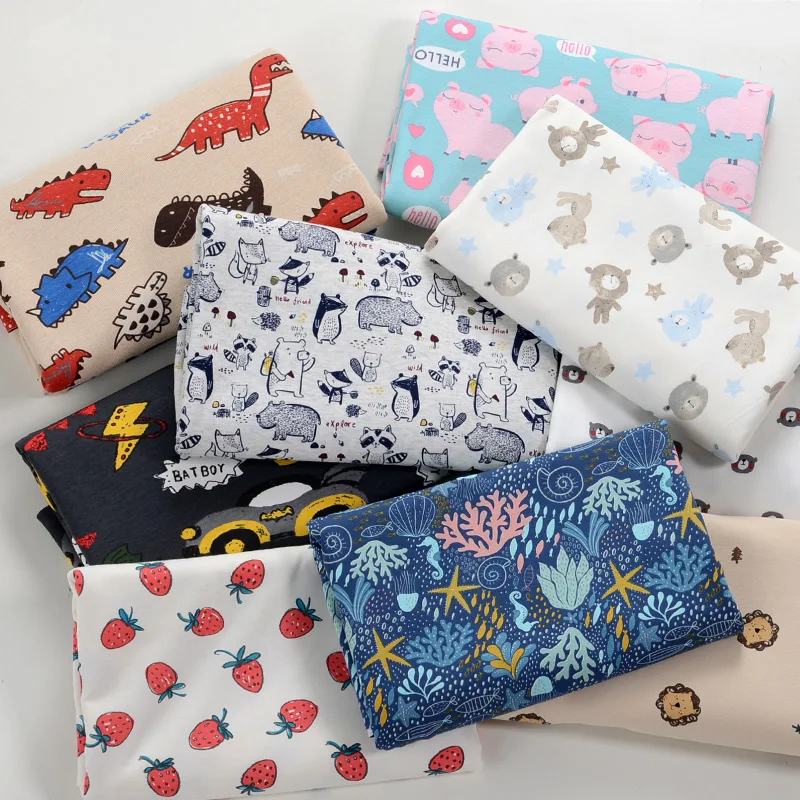 

Half Meter New Design Rib 100% Cotton Knitted Fabric Infant Baby Garment Bib Underclothes Ieggings Material T1266