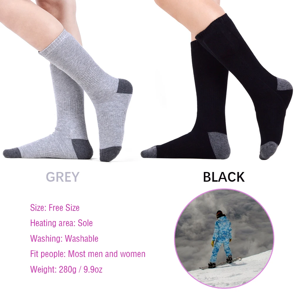 Носки с подогревом Электрические перезаряжаемые носки для мотоцикла хлопковые